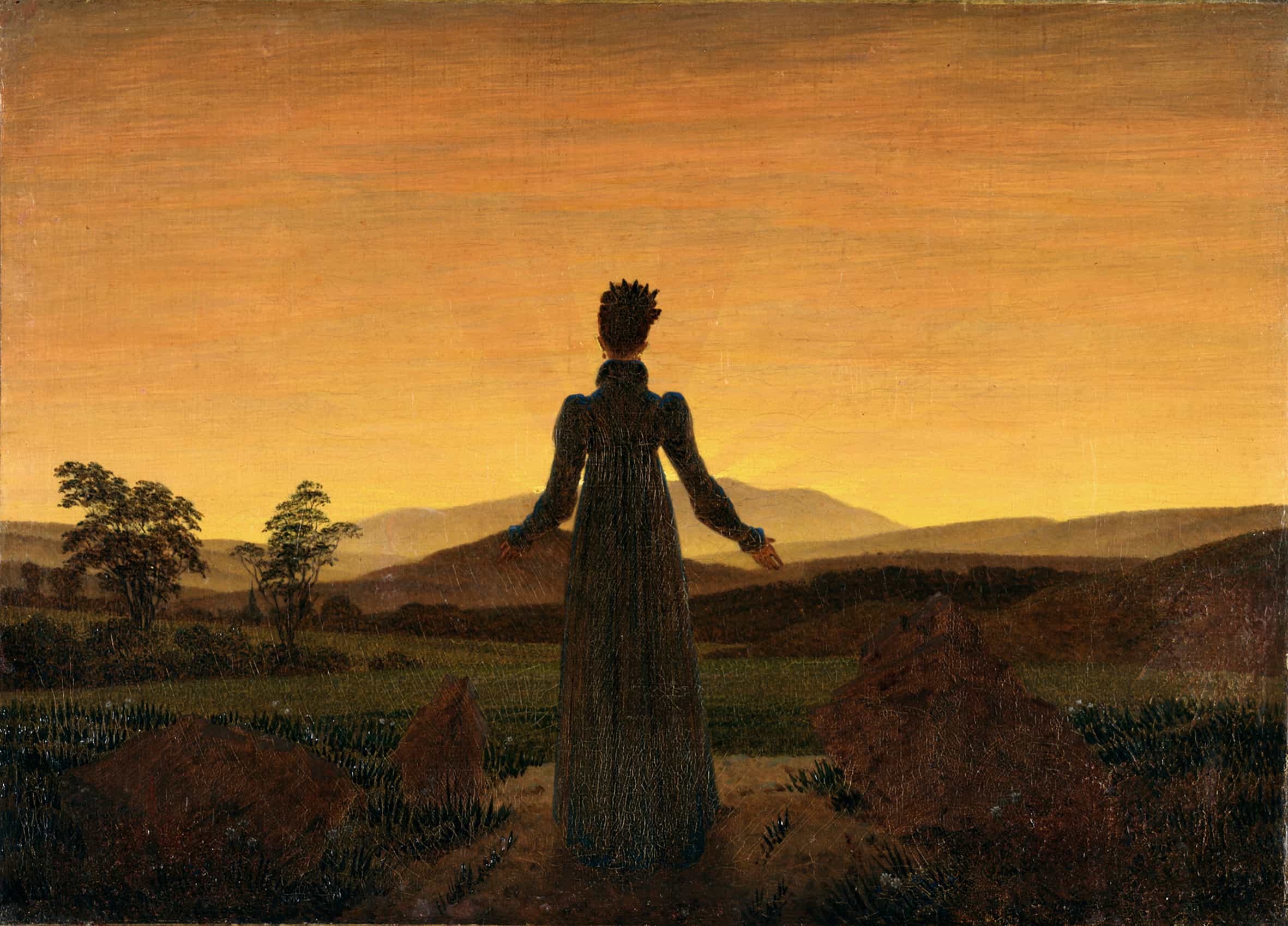 日の出前、女性【1818】
