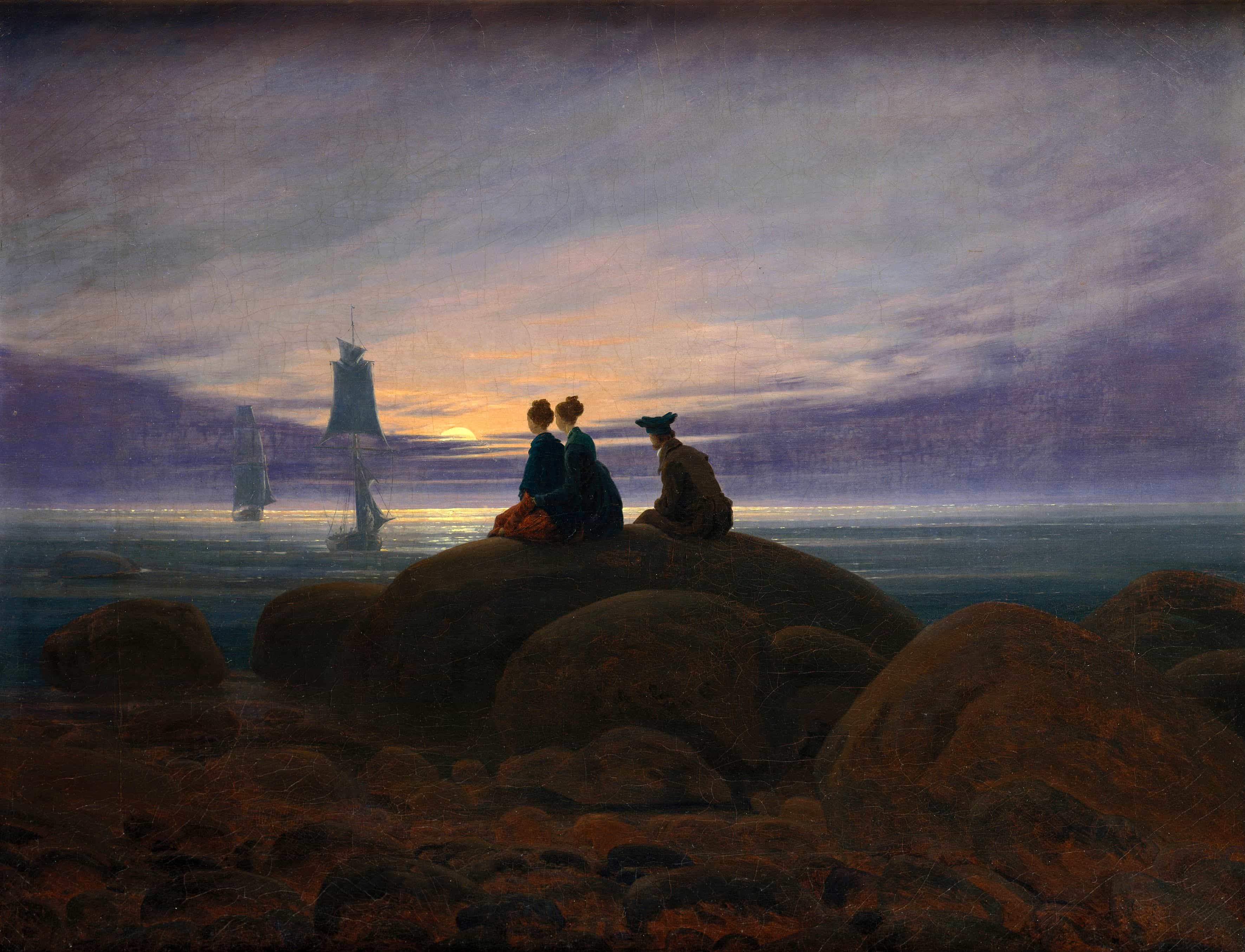 海上からの月の出【1822】