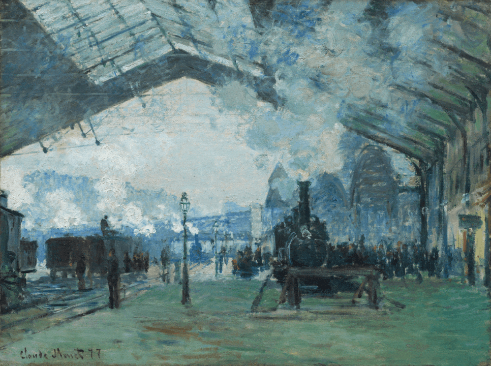 サン=ラザール駅、ノルマンディー列車の到着【1877】